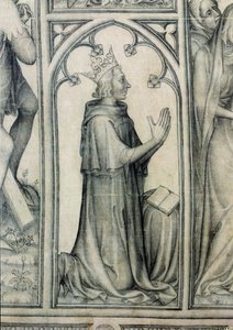 Het Parement van Narbonne, detail van Karel V (1338-80) biddend, c.1375 (detail) door French School
